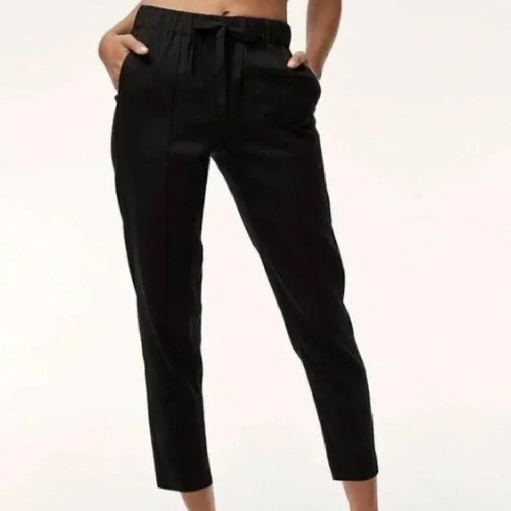 Aritzia Babaton Errol Linen Blend Drawstring Pants 16367
